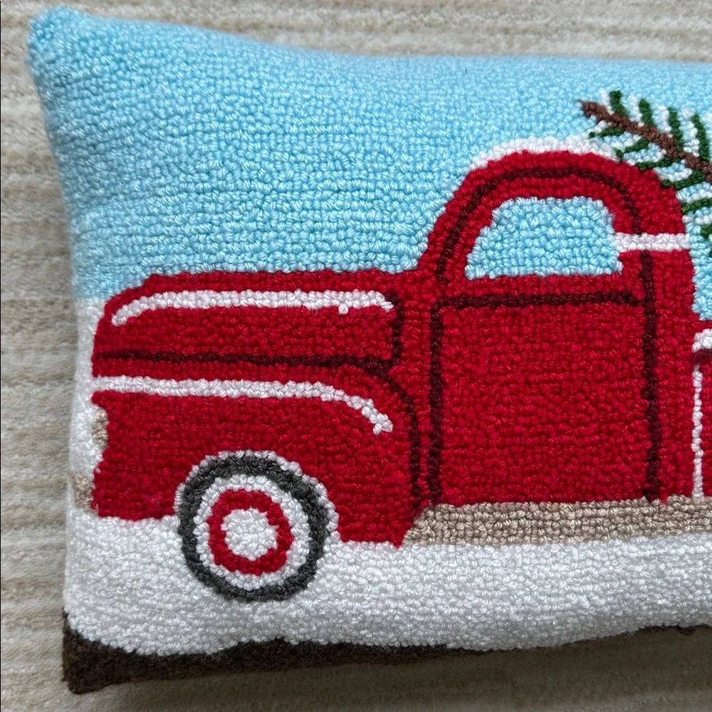 NWOT CHRISTMAS TRUCK TREE PILLOW ST NICHOLAS SQUARE SIMILAR TO GLUCKSTEIN HOME